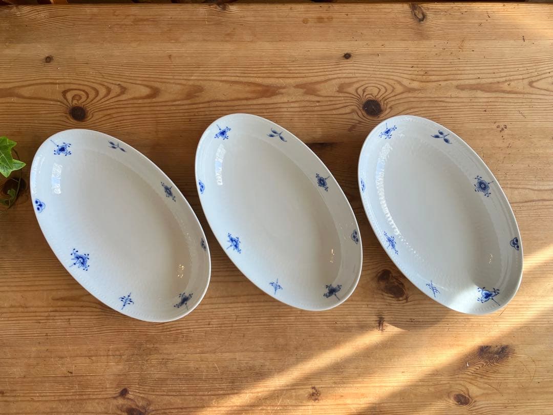 ロイヤルコペンハーゲン　ブルーパルメッテブロッサム27オーバルディッシュ×3