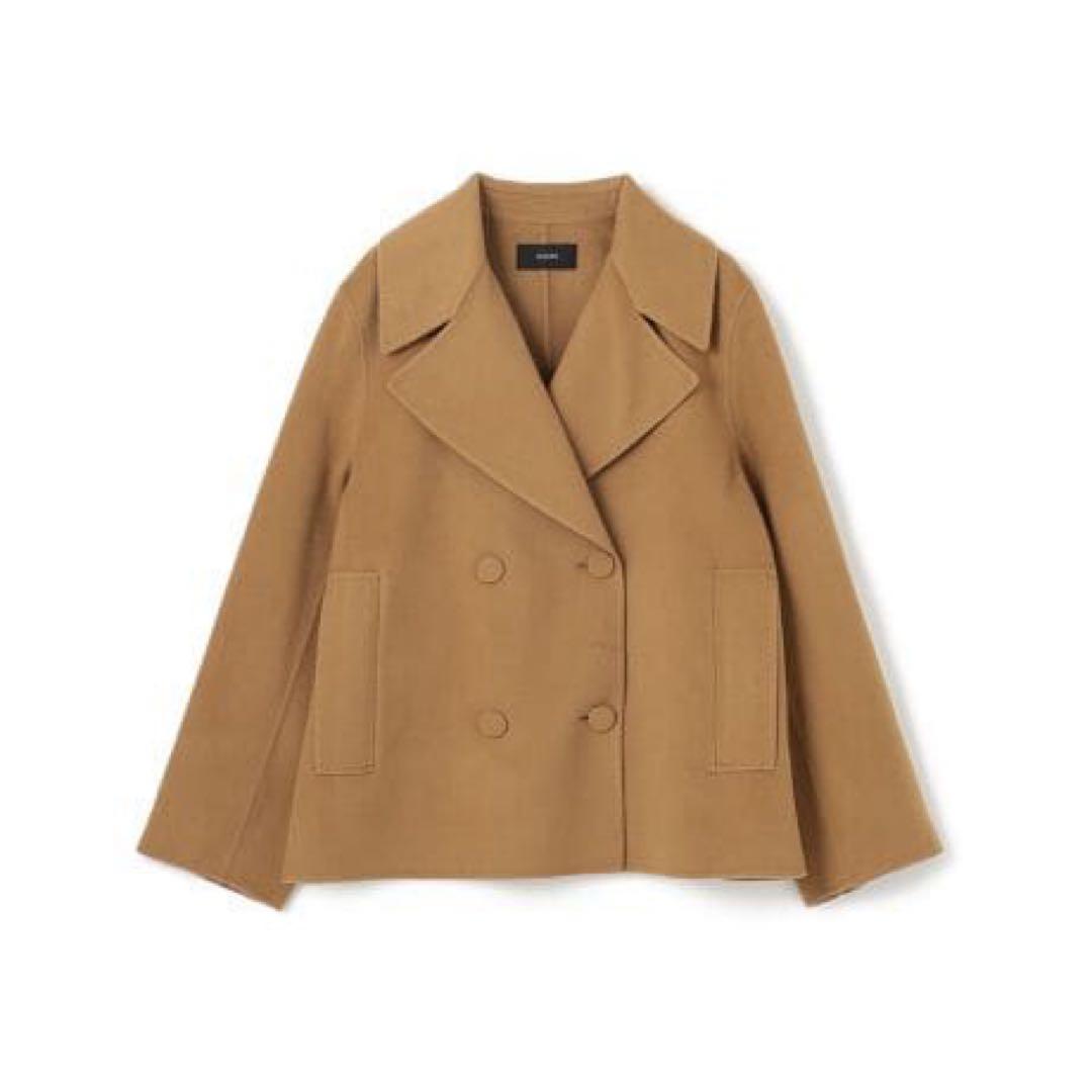 JOSEPH ウールシルク混 ライトダブルフェイス ショート丈コート 36