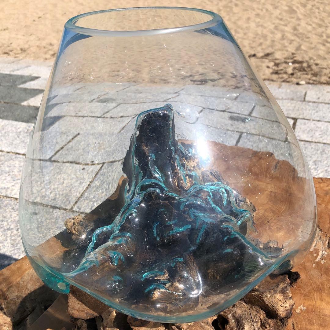流木ガラス オブジェ超特大D 花瓶 金魚鉢 水槽 テラリウム 観賞魚 メダカ容器