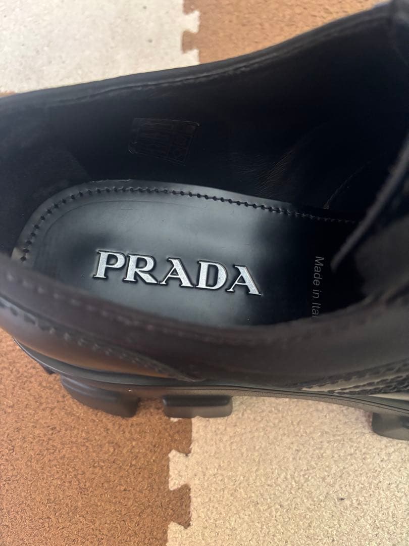 【美品】　PRADA モノリス　レースアップシューズ　プラダ　革靴　ローファー