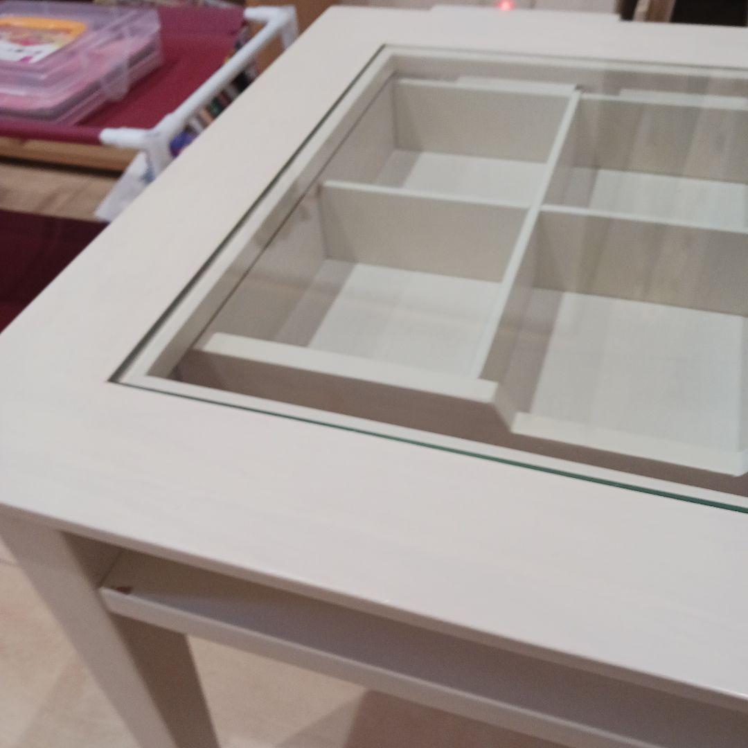 ホワイトガラス天板センター　ローテーブル　アクセサリー