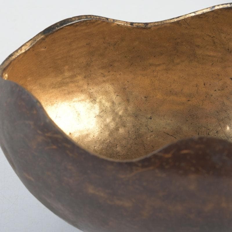 茶道具　椰子の実　内金溜　菓子器　時代箱　M　9853