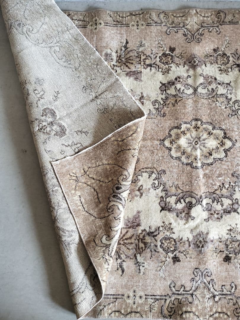 大判/カフェオレとミルクティー ヴィンテージラグ　石田ゆり子さんNo.692