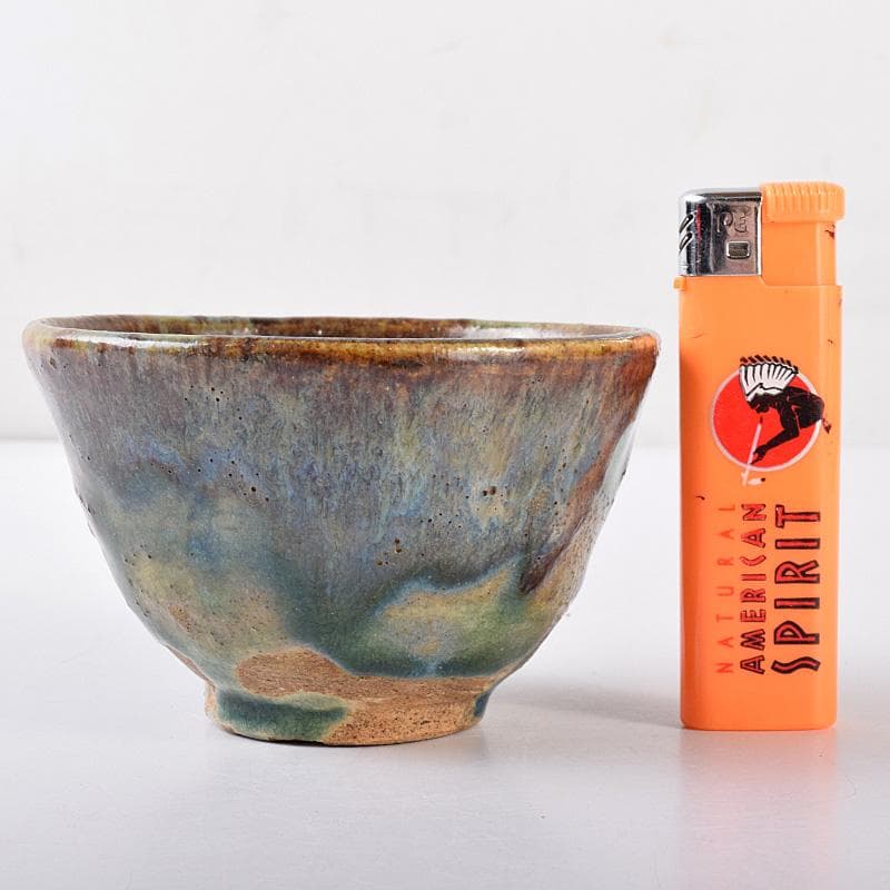 瀬戸焼　古瀬戸　窯変　海鼠釉　ぐい呑　酒盃　書付時代箱　V　R7768