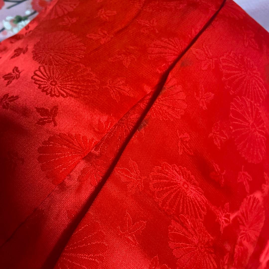 七五三　３歳被布着物　女の子　三歳用　正絹　振袖　長襦袢　被布　セット　宮参り