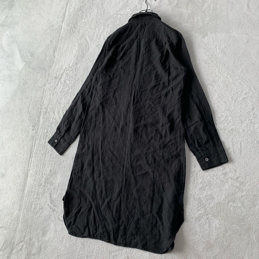 人気 マーガレット ハウエル 麻 リネン 長袖 タック プルオーバー ワンピース