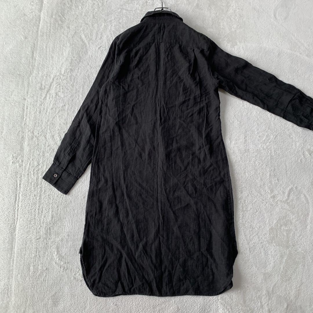 人気 マーガレット ハウエル 麻 リネン 長袖 タック プルオーバー ワンピース