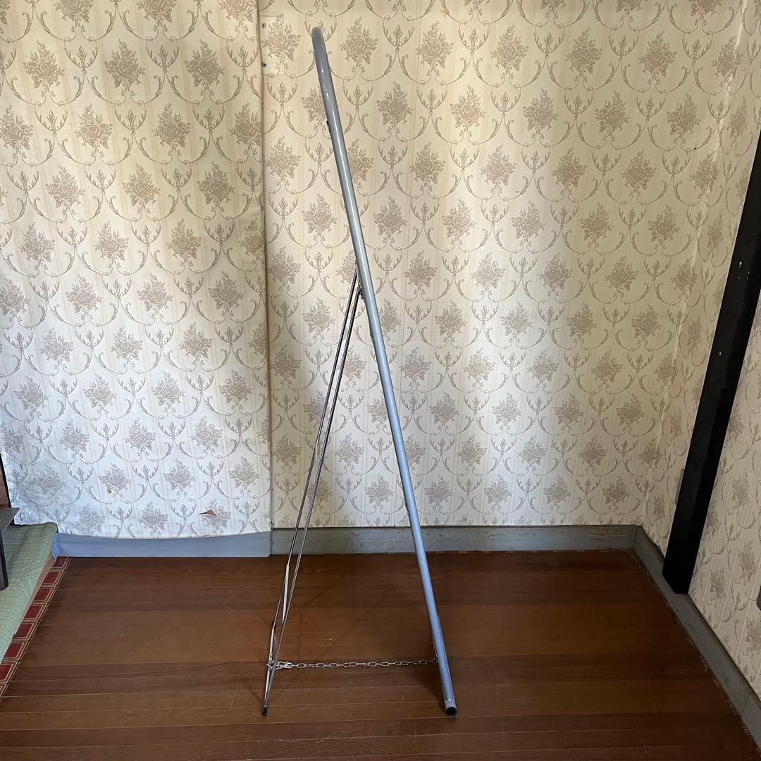 【インダストリアル】アルミフレーム アイアン スタンドミラー 全身鏡 シルバー