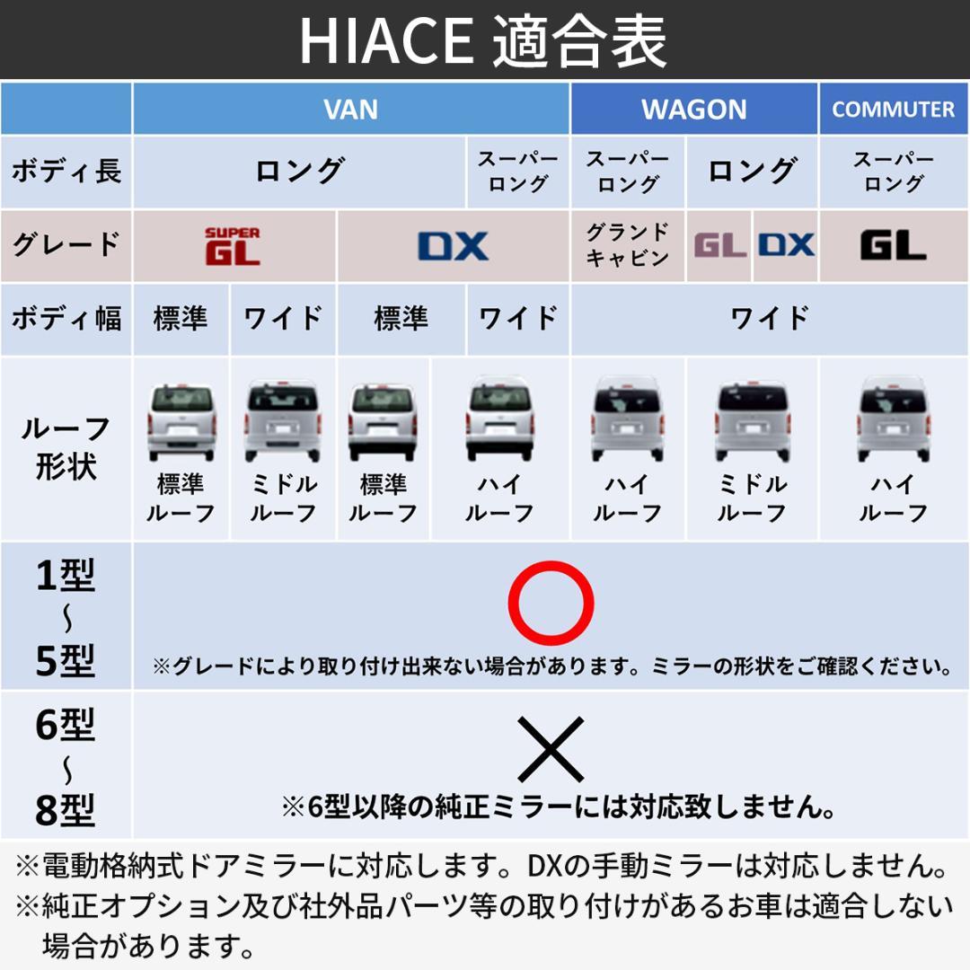 トヨタ ハイエース サイドミラーカバー ドアミラーカバー 電動格納車用 070