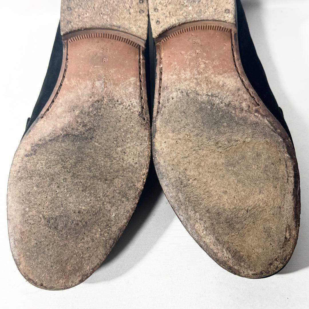 サルヴァトーレフェラガモ ガンチーニ金具 スエード ローファー 黒 9EE 革靴