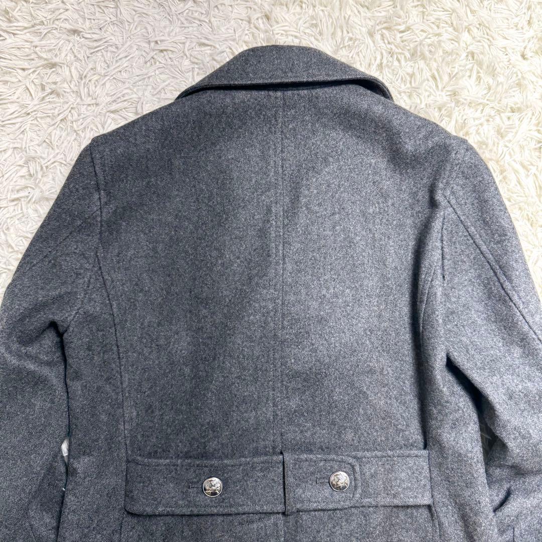 【カシミヤ混】ポールスミス　ピーコート　ナポレオン　銀ボタン　チャコールグレー