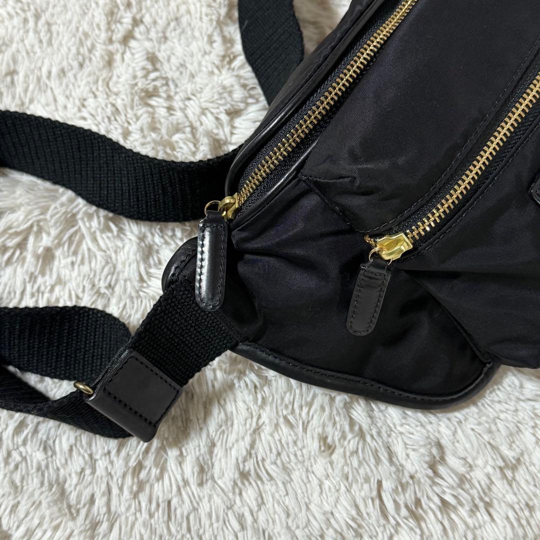 ⭐️新品未使用⭐️　felisi 799　ウエストバッグ　ナイロン×レザー　ブラック