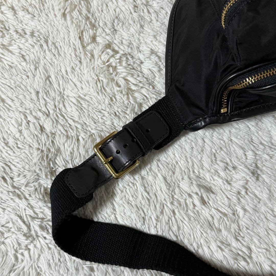 ⭐️新品未使用⭐️　felisi 799　ウエストバッグ　ナイロン×レザー　ブラック