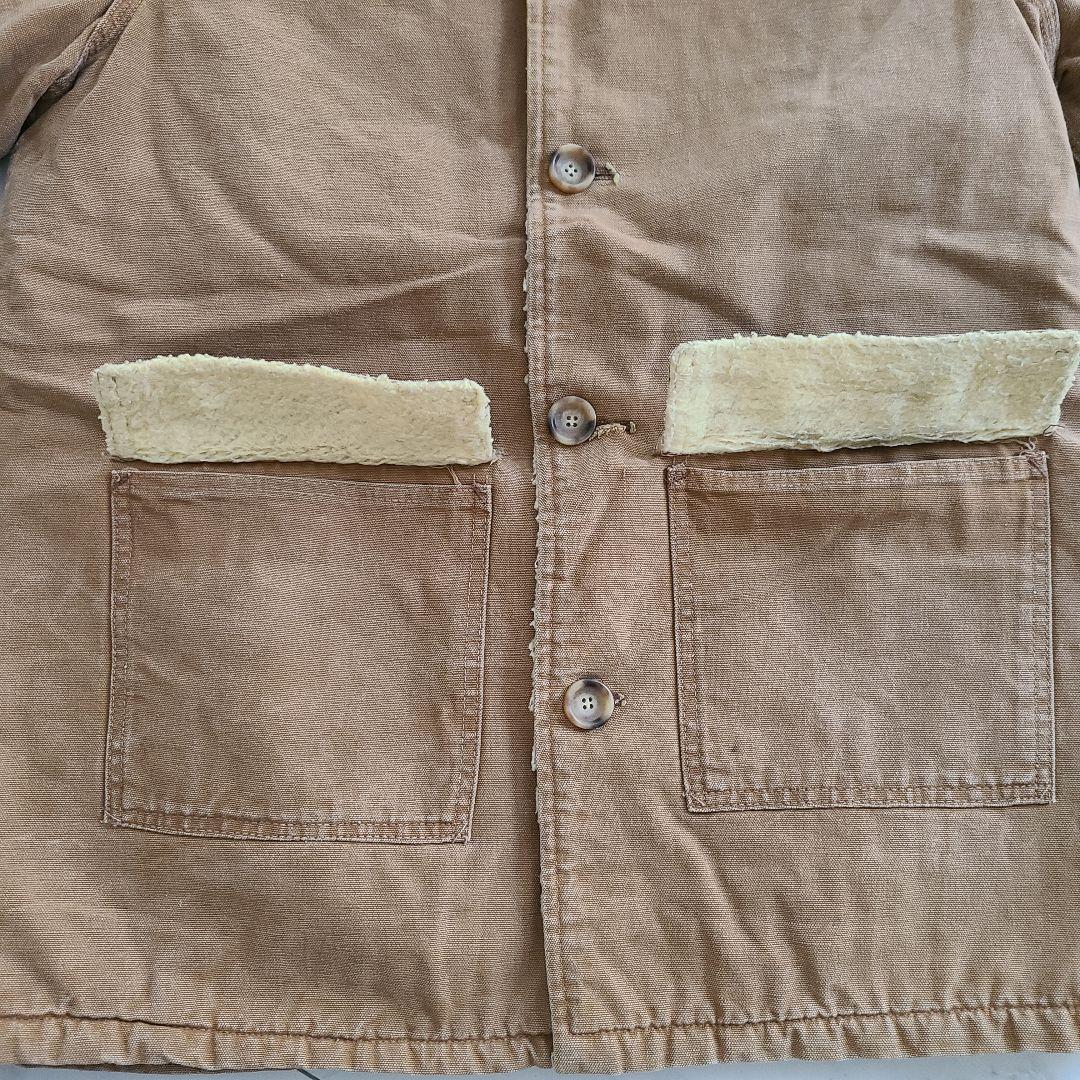 70'sカーハート裏ボアカバーオールダッグジャケットヴィンテージベージュ大きい