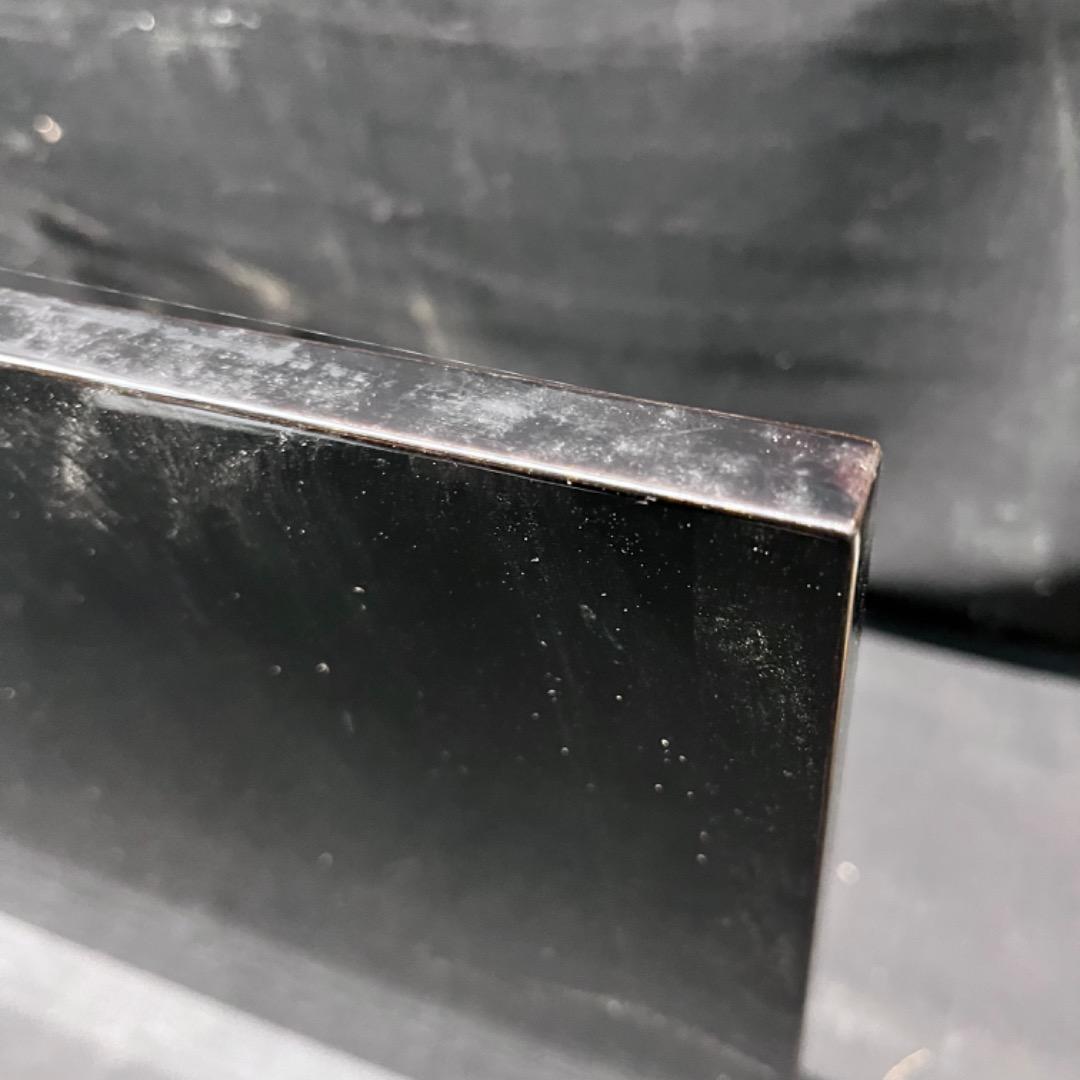 ▽Bi1060 在銘 炉用長板 漆塗 茶道具 敷板 共箱 木箱