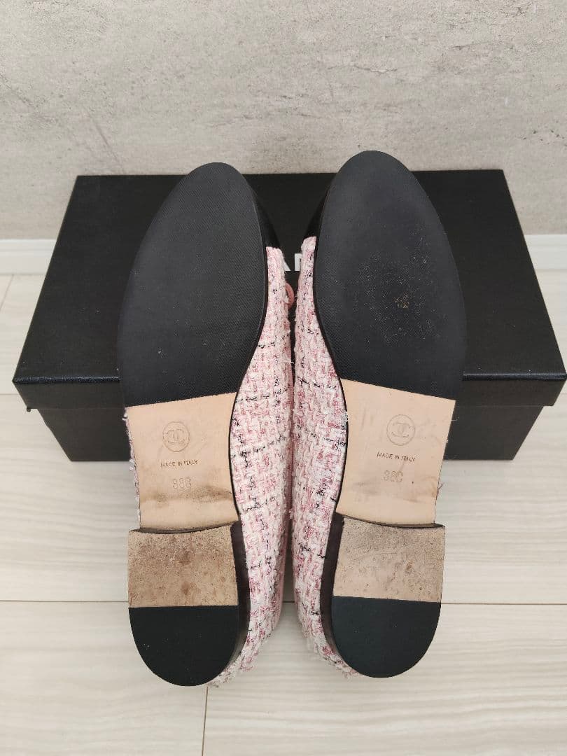 CHANEL　シャネル ツイードバレエシューズ　ピンク バレリーナ