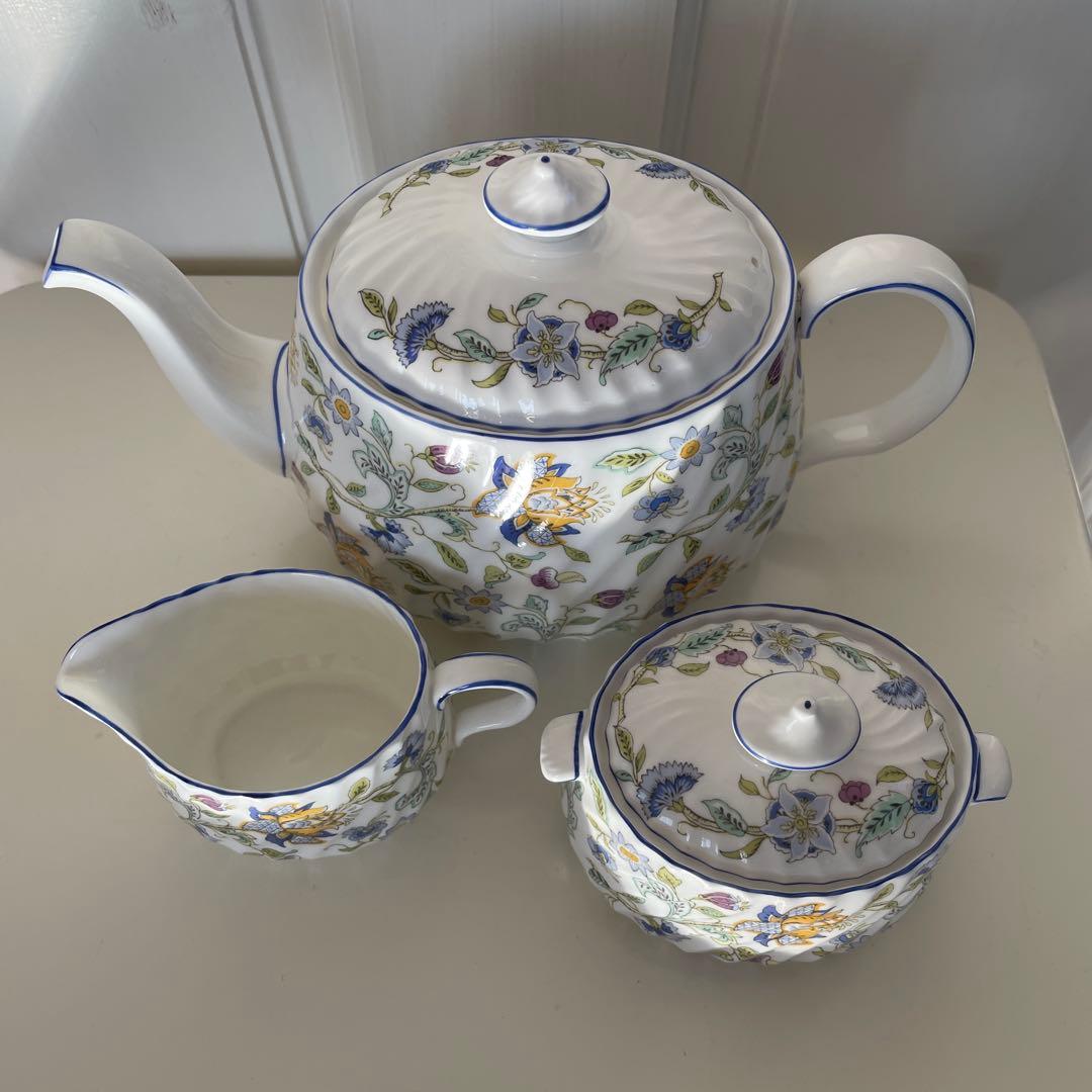 ミントン　ハドンホール　ティーポット、ミルクジャー、シュガーポット