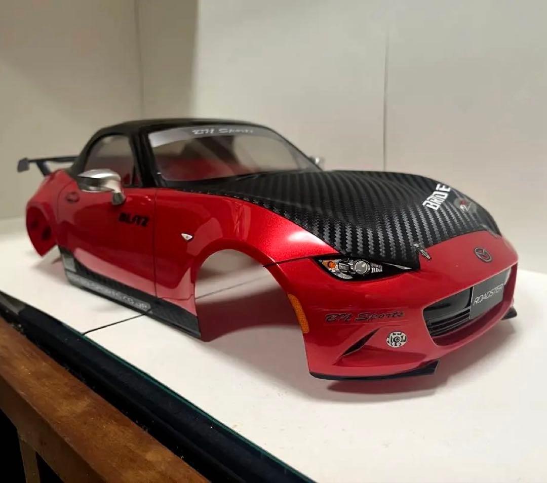 ラジコン 1/10 タミヤXB マツダ ロードスター レッドボディとタイヤセット