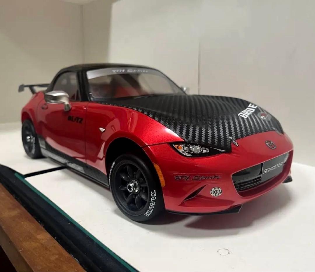 ラジコン 1/10 タミヤXB マツダ ロードスター レッドボディとタイヤセット