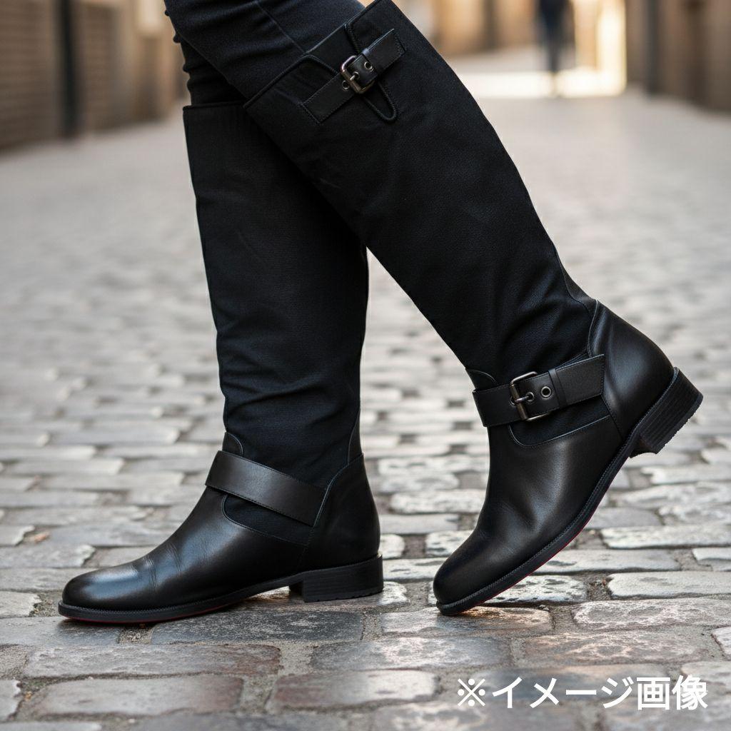 クリスチャン ルブタン ロング ブーツ エンジニア ベルト ブラック 36