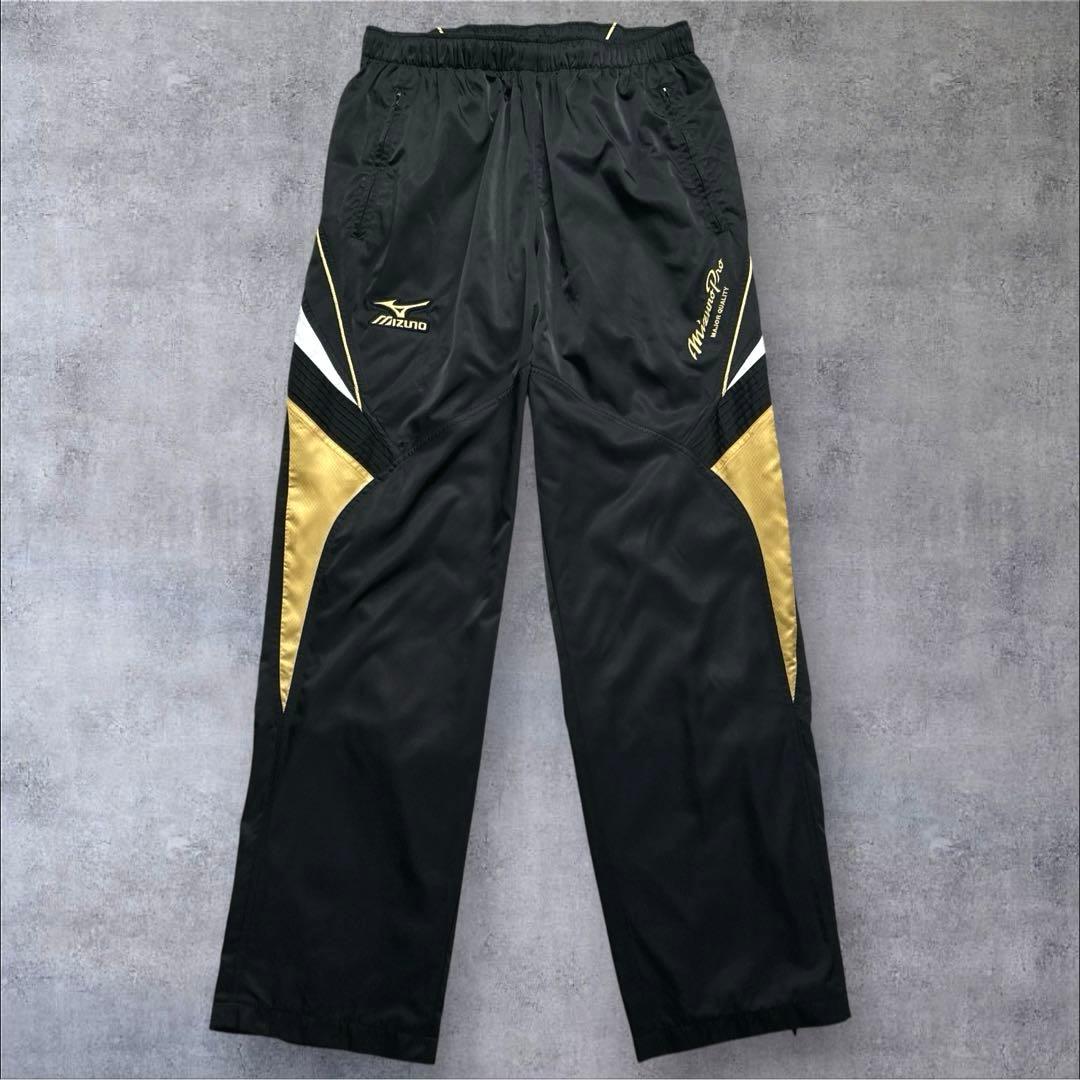 MIZUNO PRO ウインドブレーカー　上下　セットアップ　2XLサイズ　黒金