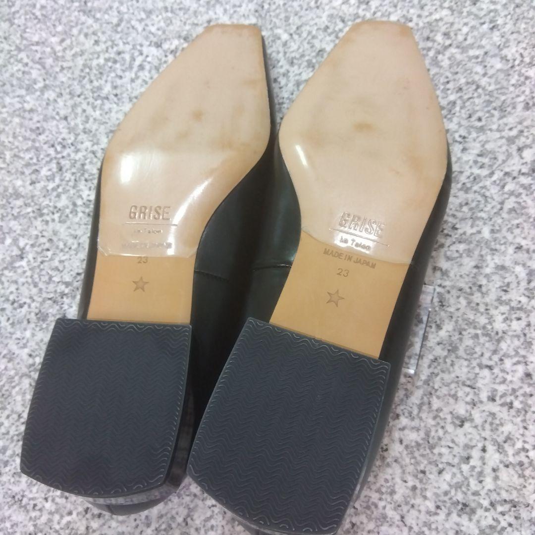 美品 LE TALON ルタロン Vカット フラット パンプス 23スクエアトゥ