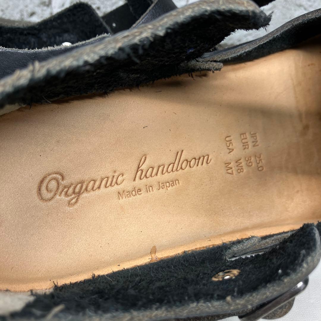 【美品】オーガニックハンドルーム 25.0cm レザー Tストラップシューズ