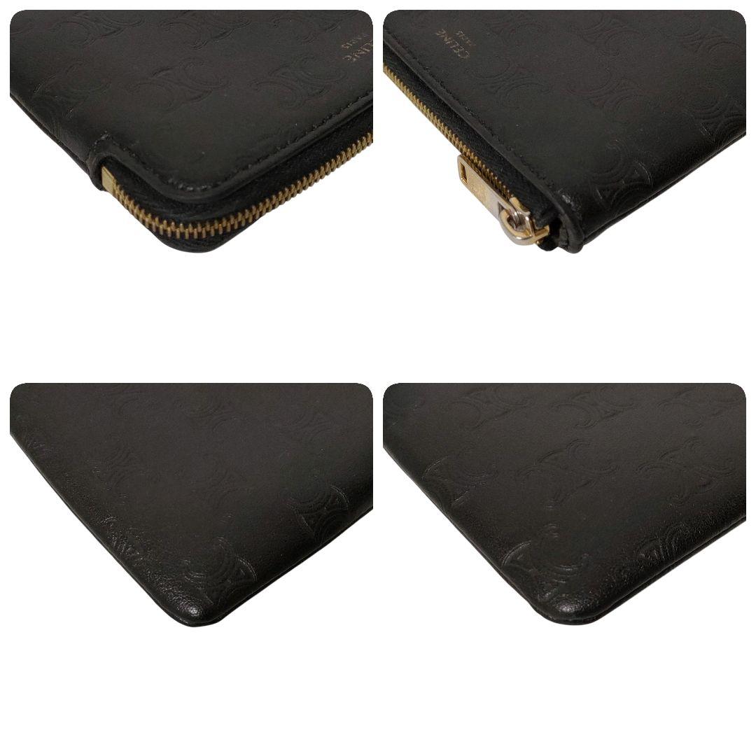 極美品＊セリーヌ トリオンフ &カードケース 財布 ブラック ゴールド金具