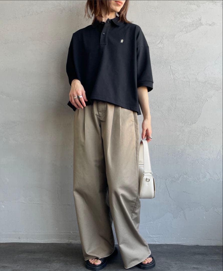 【ネット完売】ジムフレックス　ポロカラードルマンスリーブ プルオーバーBLACK