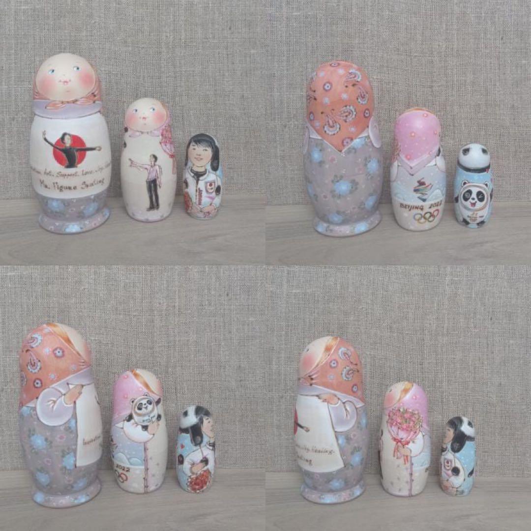 【みぃ】北京オリンピック羽生結弦マトリョーカ&青のサンタ起き上がりこぼし♪