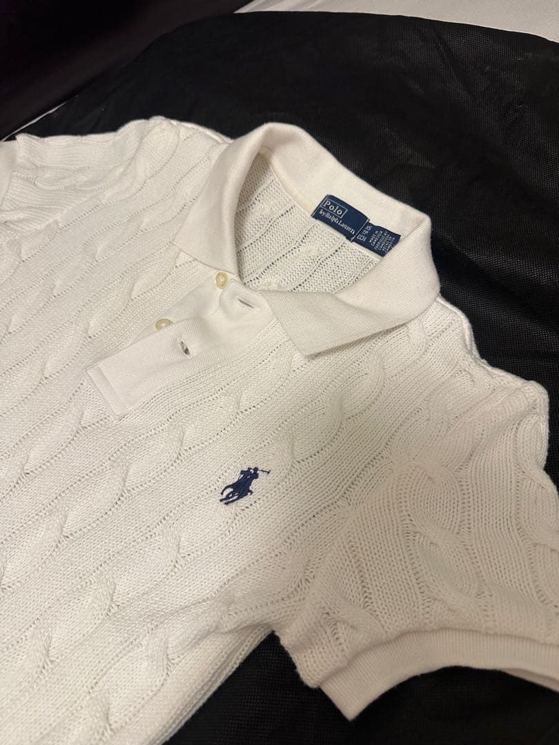 新品タグ付き　ケーブルニット ポロシャツ　ポロ ラルフ ローレン　X Sサイズ