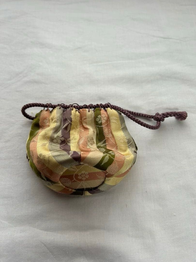 【茶入】墨田窯　韓国製　金太漢　縞笹つる緞子