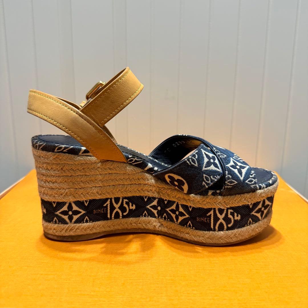 A*e様 ルイヴィトン・バウンダリーライン モノグラム プラット サンダル デニ