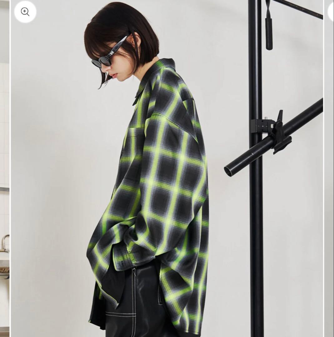 seesew SOLID CHECK OVER SHIRTS 長袖シャツ