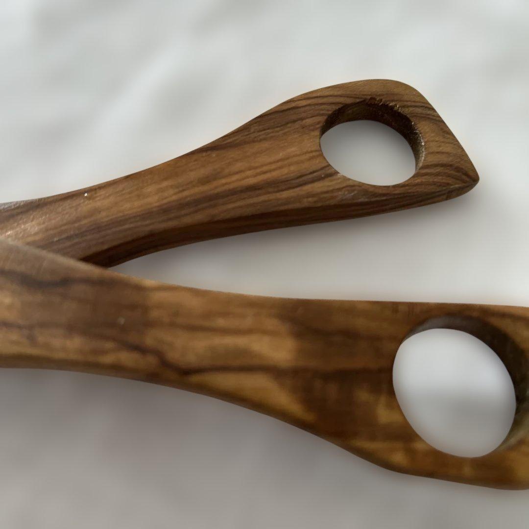 オリーブ　ハサミ式サラダサーバー　蚤の市　ヴィンテージ品　トング