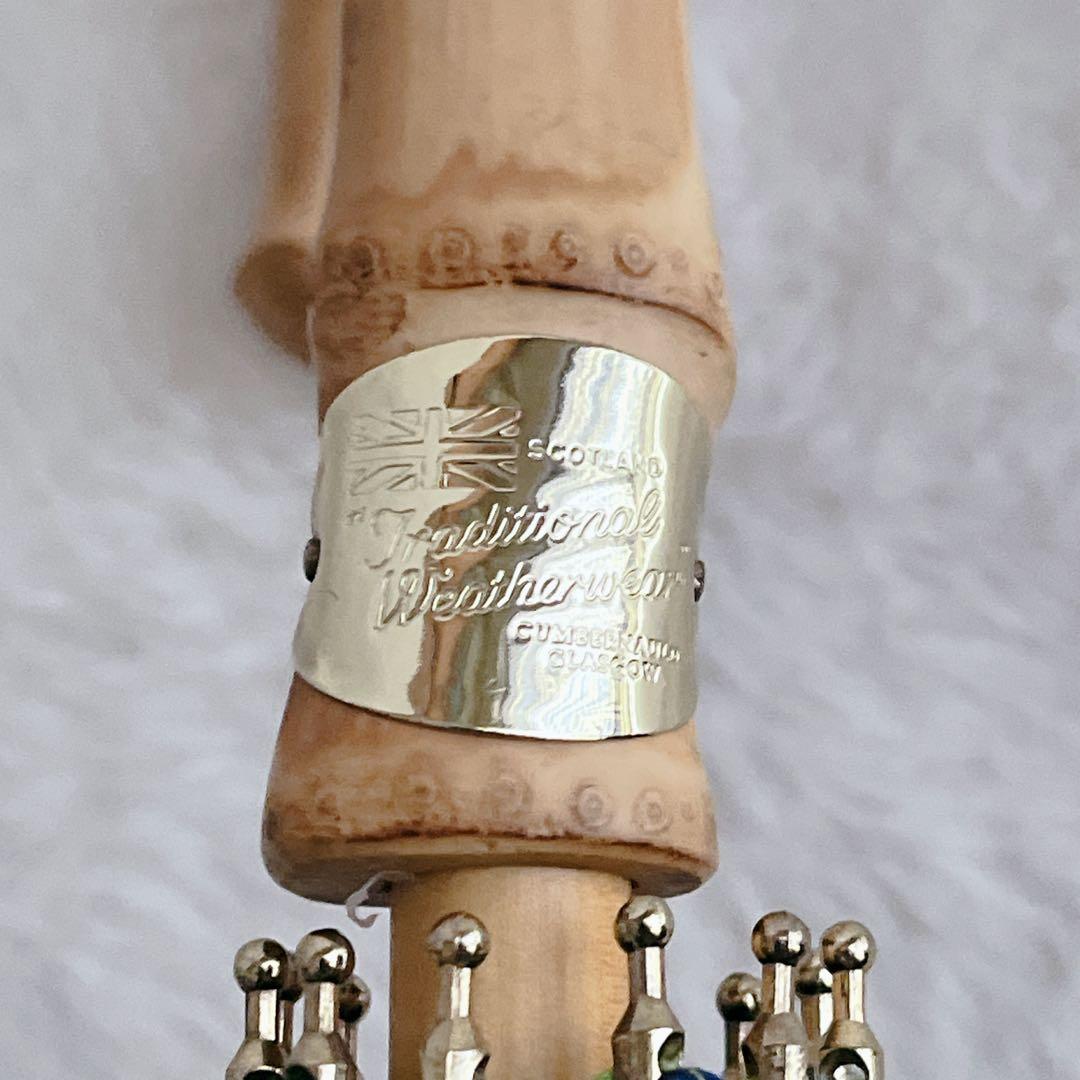 【美品】 トラディショナルウェザーウェア チェック ライムグリーン バンブー 傘