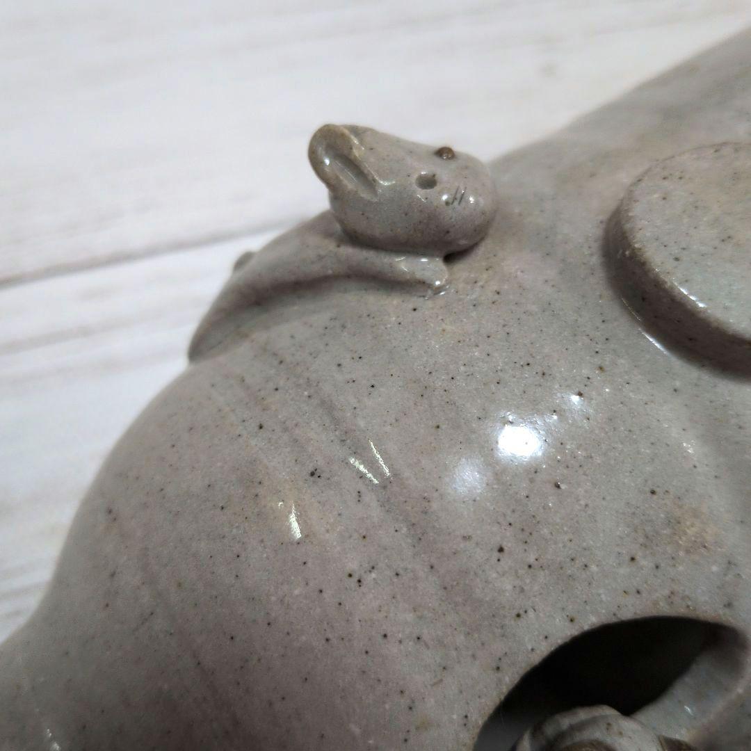 陶器置物　インテリア置物　花挿　動物陶器　犬 うさぎ 猫