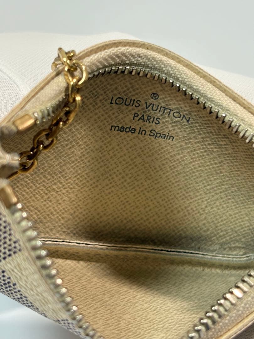 【美品】ルイヴィトン ポシェット クレ ケース ダミエ アズール