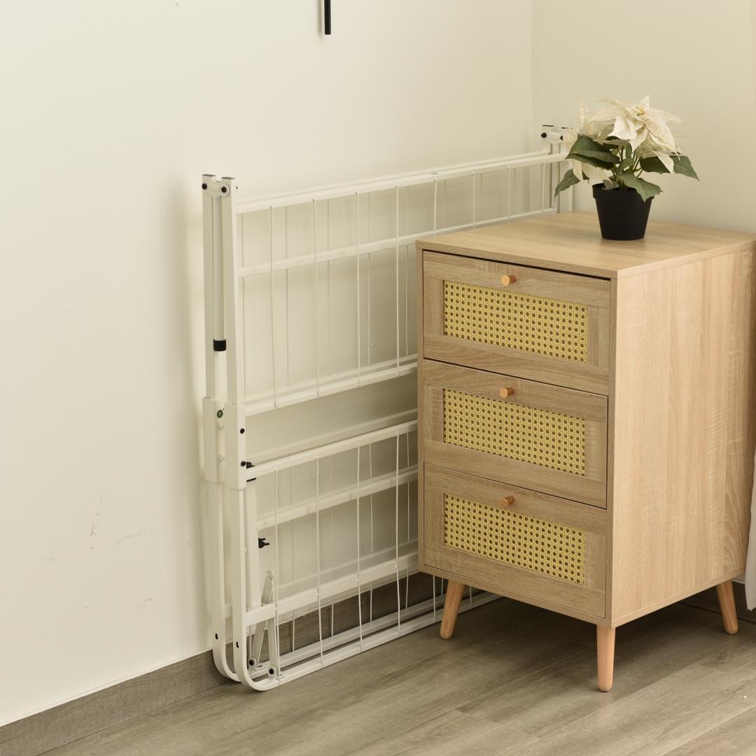 【マットレス付き】パイプベッド 折りたたみベッド シングル 組立簡単 ベッド収納