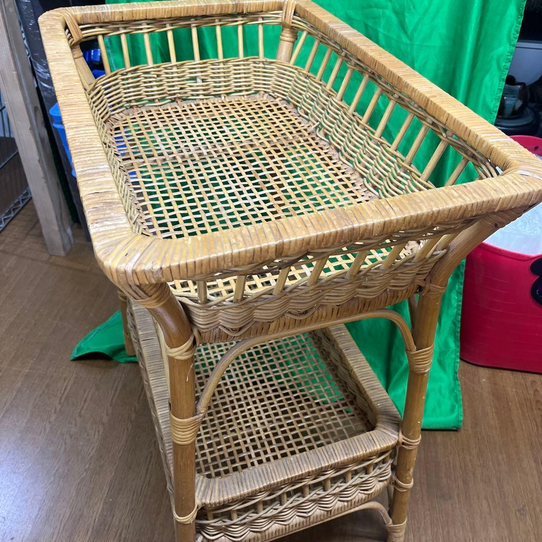 ラタン製2段収納ラック