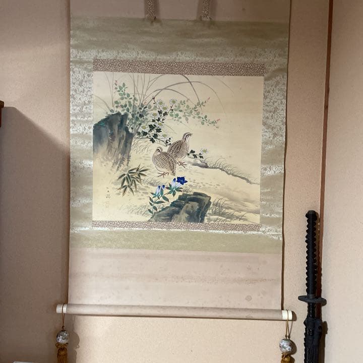 分部五鈴先生　秋草と鶉図　写真が全てです