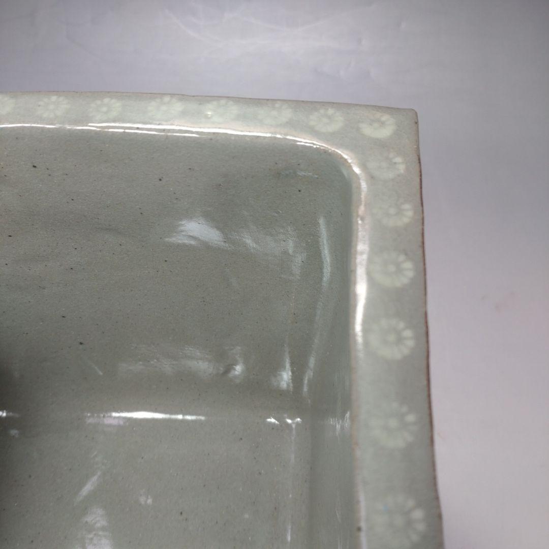 ィ113 水指『福森比路志作』『玄々斎好写三島四方角水指　共箱』茶道具