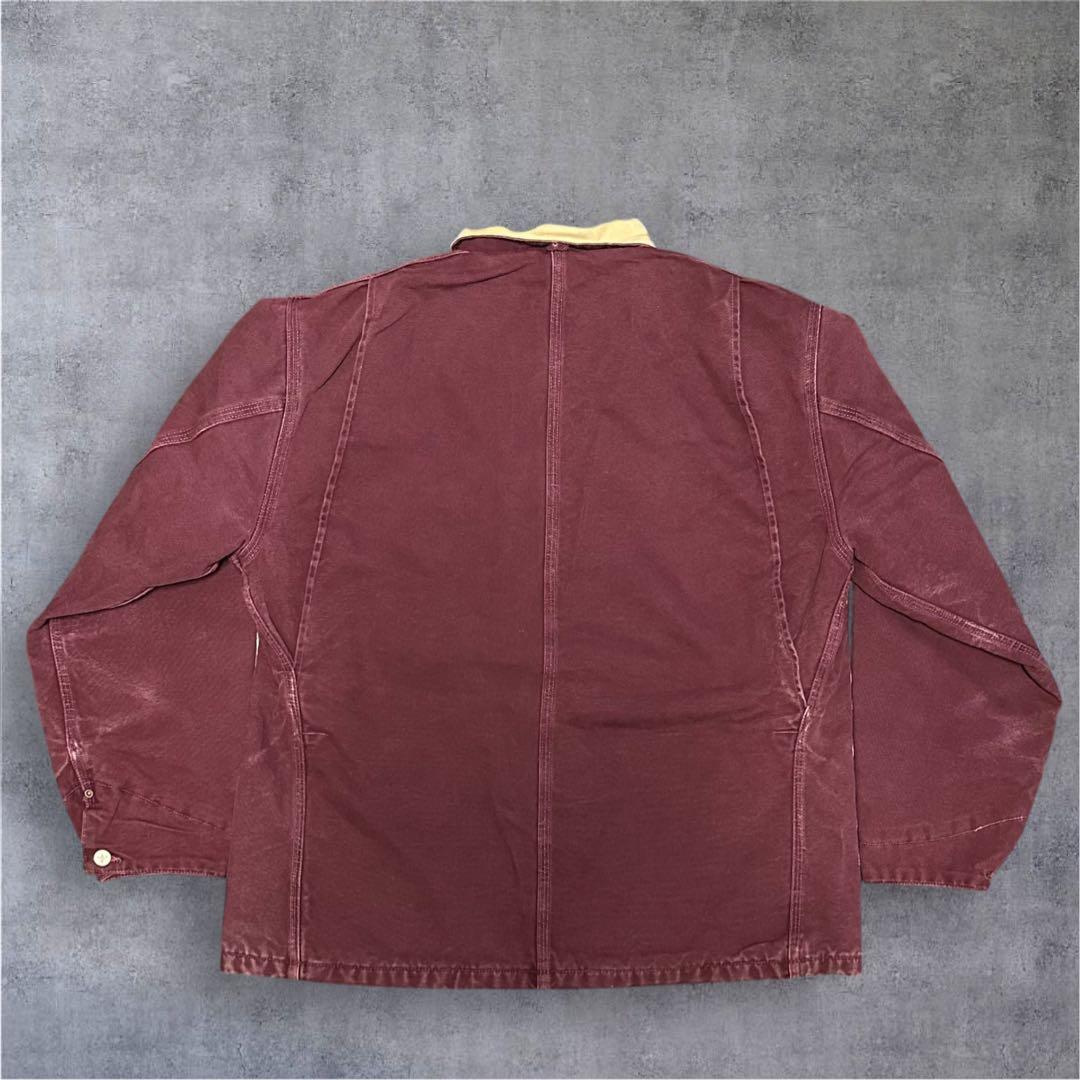 90s 星タグ carhartt チョアコート カバーオール ワイン ボルドー