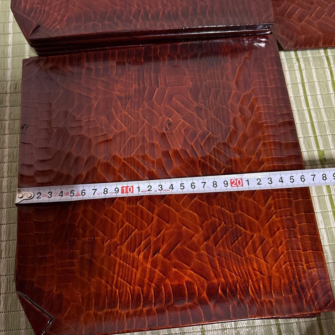 折式　讃岐彫刻　お盆　お膳　菓子盆　工芸品　骨董品　角折　角盆　皿