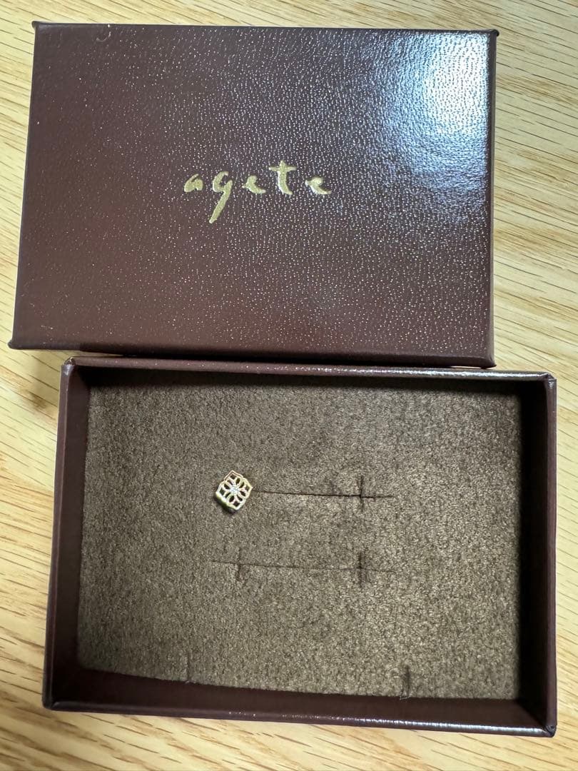 アガット agete K10ダイヤモンドピアス（片耳のみ）花モチーフ