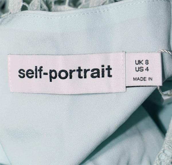 め*ん様 セルフポートレイト ワンピース 花柄 レース 刺繍 グリーン UK8