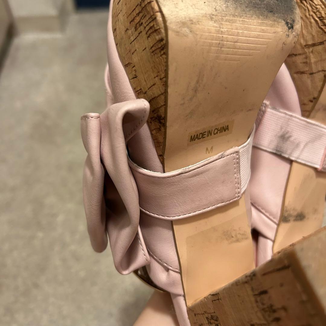 LIZ LISA 2WAYリボンサンダル 厚底 ピンク M