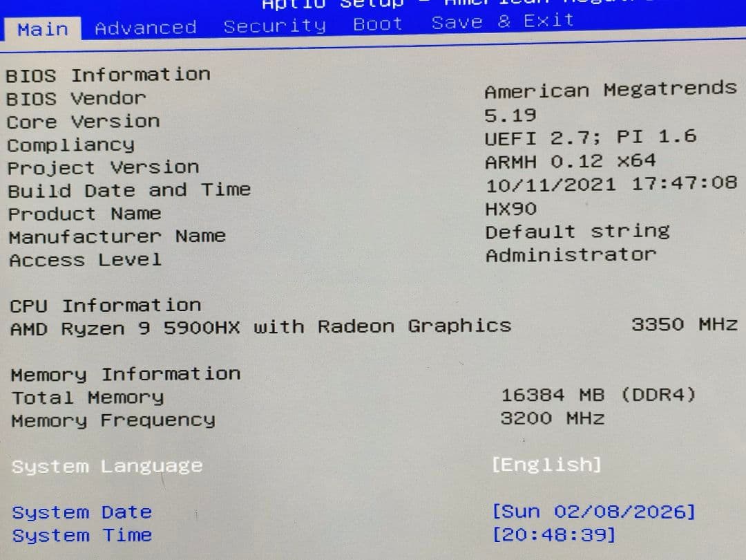 MINISFORUM HX90 小型PC Ryzen9 5900HX 美品