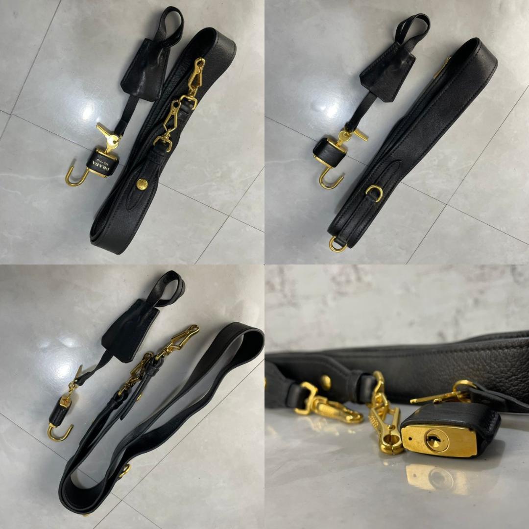 PRADA ショルダーバッグ プラダ 2way キルティング 1BB027 黒