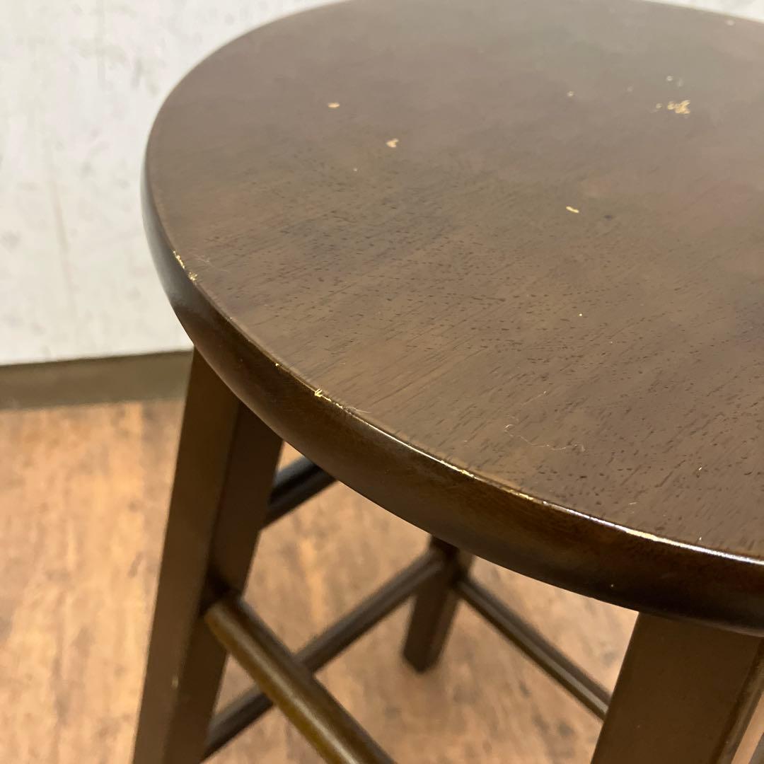 A-2 ② 昭和レトロ 木製 バースツール ハイチェア スツール 椅子 丸椅子